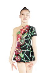 sweet and cute black lycra leotard with sequins and stones.